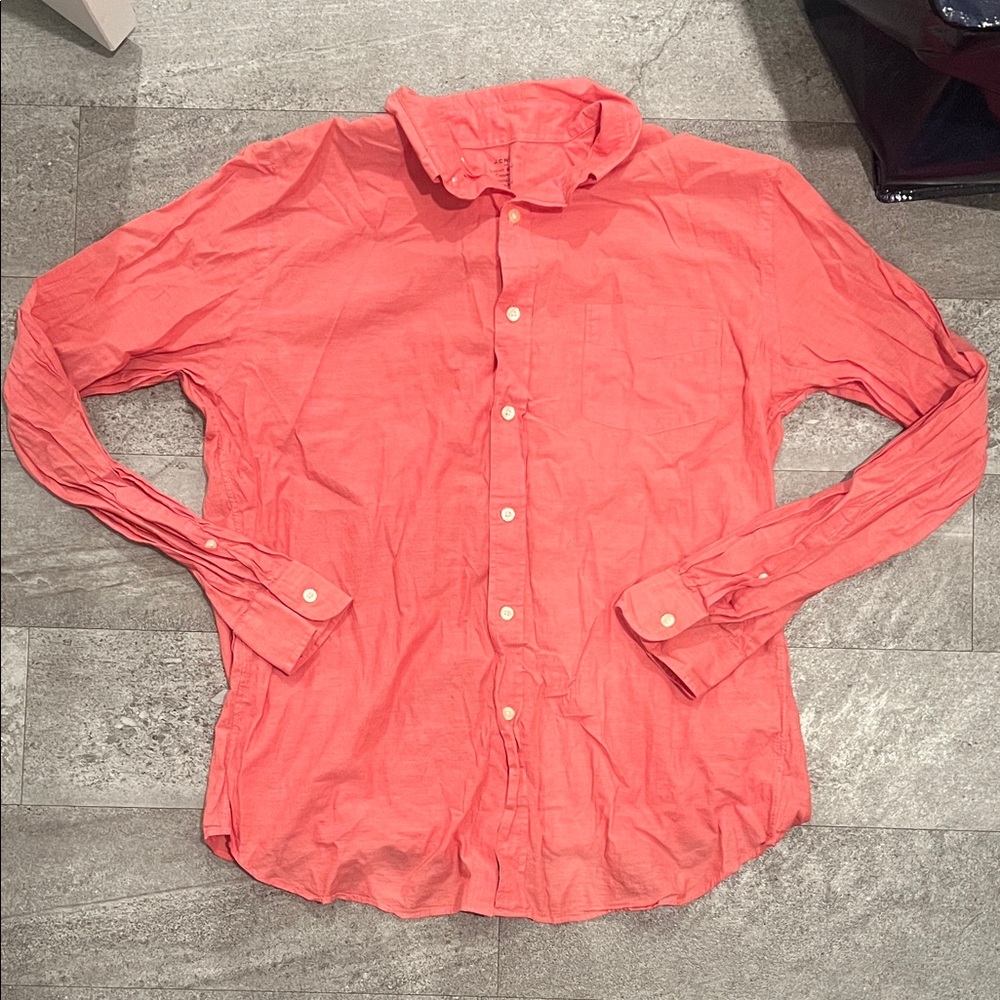 Men's J. Crew Coral Button-Up Shirt